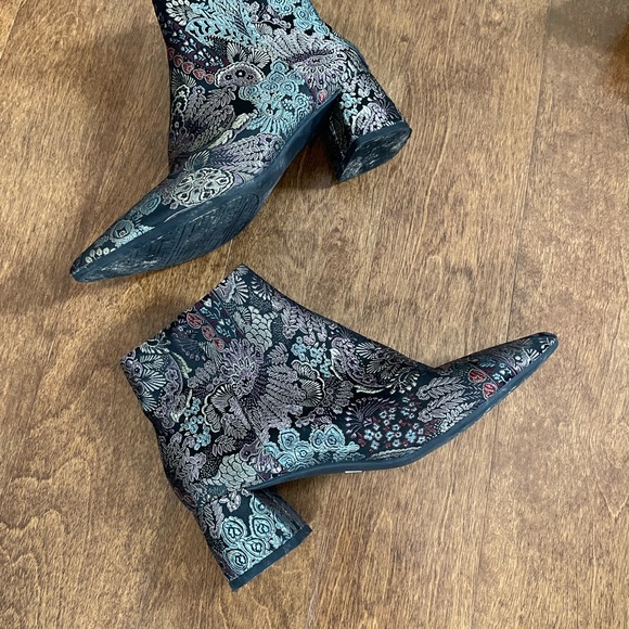 Alex Marie Brocade Block Heel Booties - Picture 8 of 8